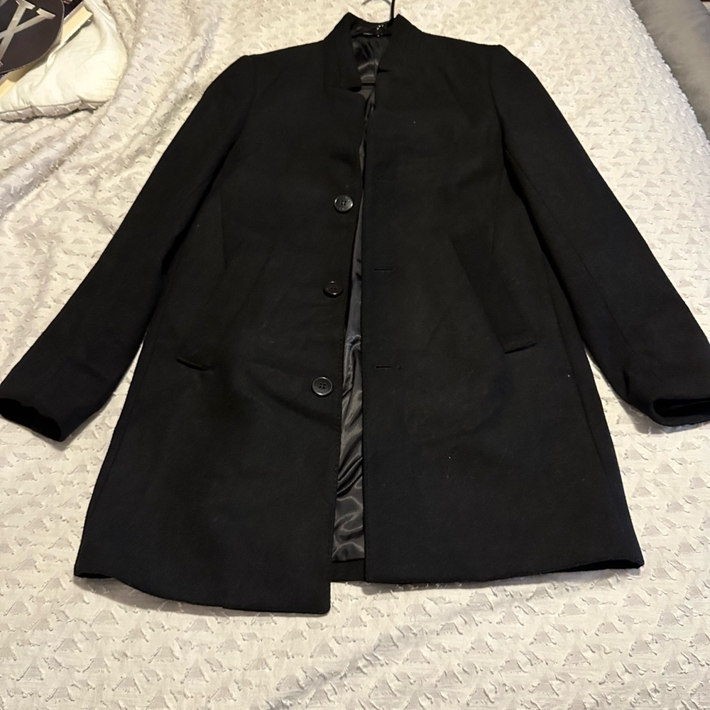 H&M Classic Black Trench Coat peacoat